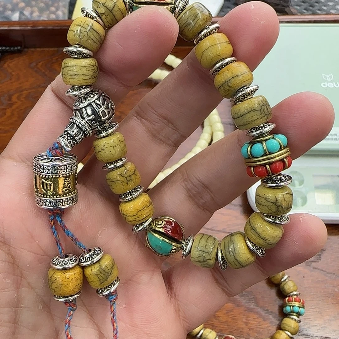 手串白玉菩提10三通骨