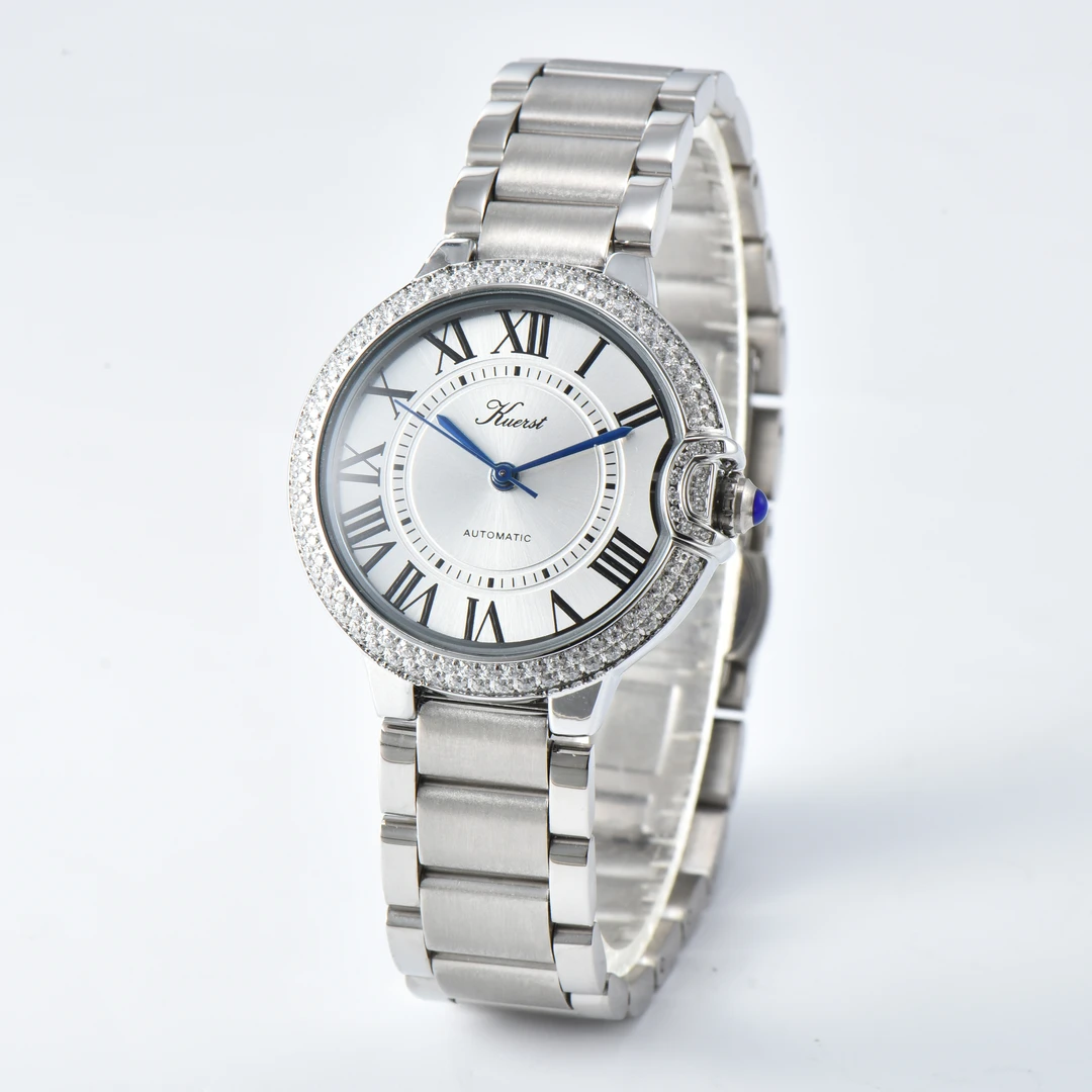 专柜正品气质轻奢时尚风百搭全自动机械蓝气球防水女士腕表