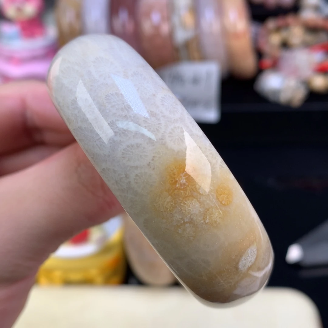 硅化珊瑚（珊瑚玉）未镶嵌颈饰21号沙沙料55.5圈