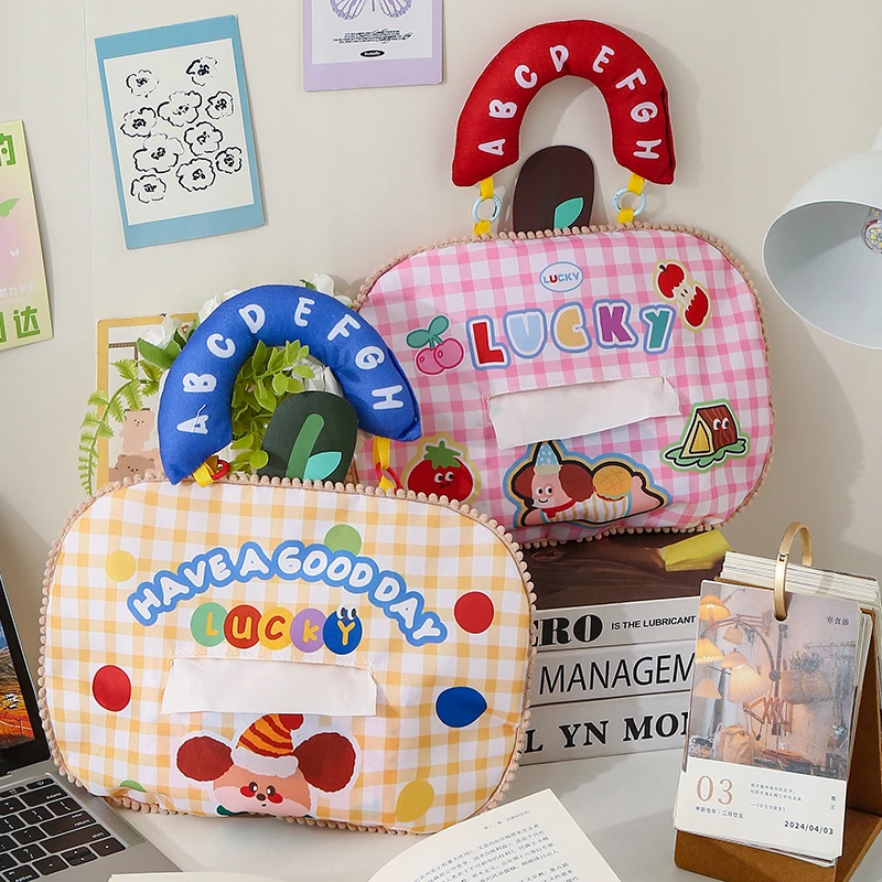 可爱壁挂纸巾盒家用客厅抽纸盒卫生间厕所卷纸挂袋车载创意纸抽套