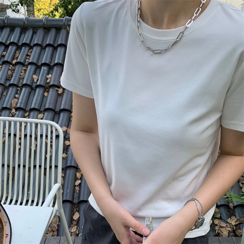 Seawhen海维恩2025夏季新款显瘦简约基础款四季发财短袖T恤女3462