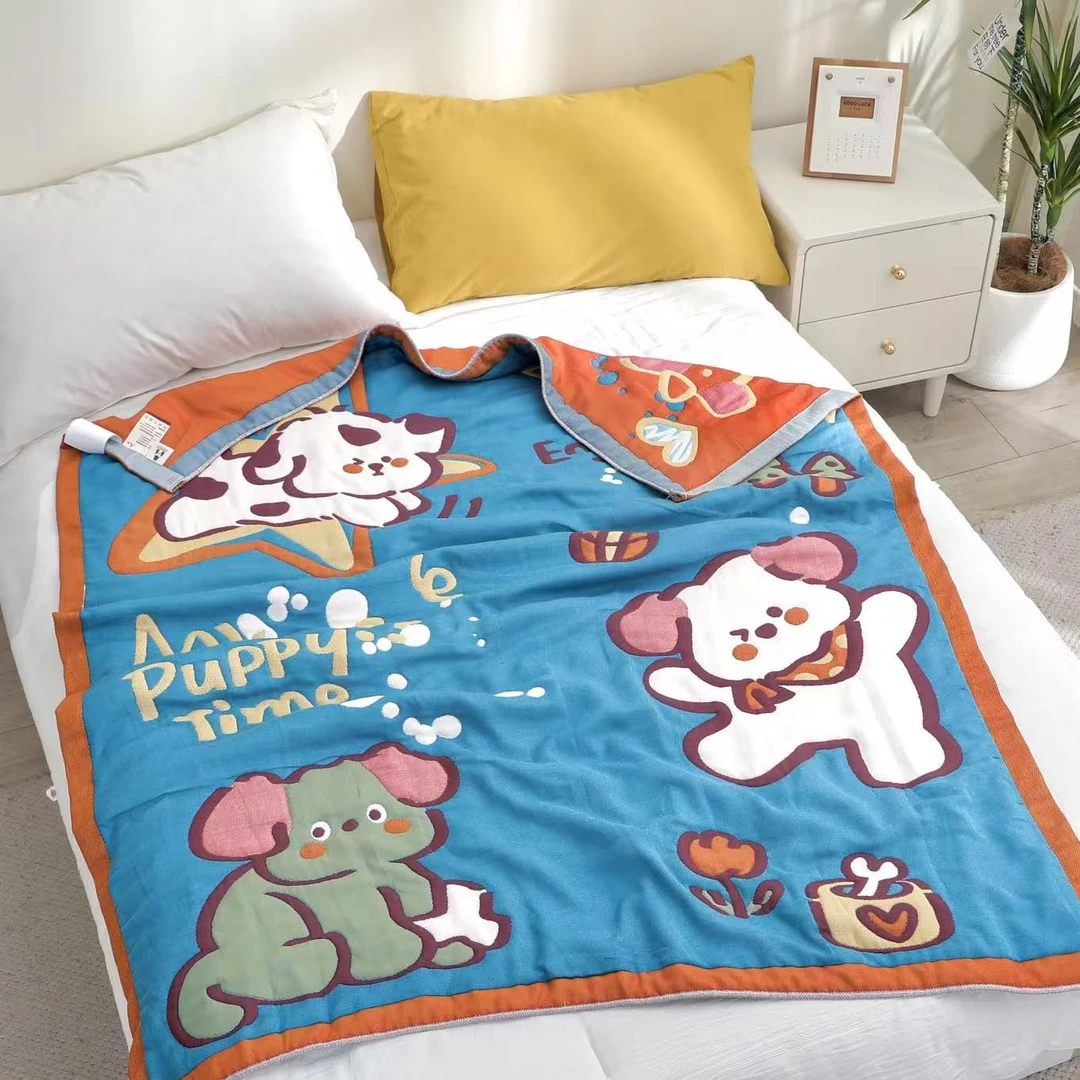 【顽皮狗】 120cm x 150cm 多功能轻奢超柔轻奢纱布面包被