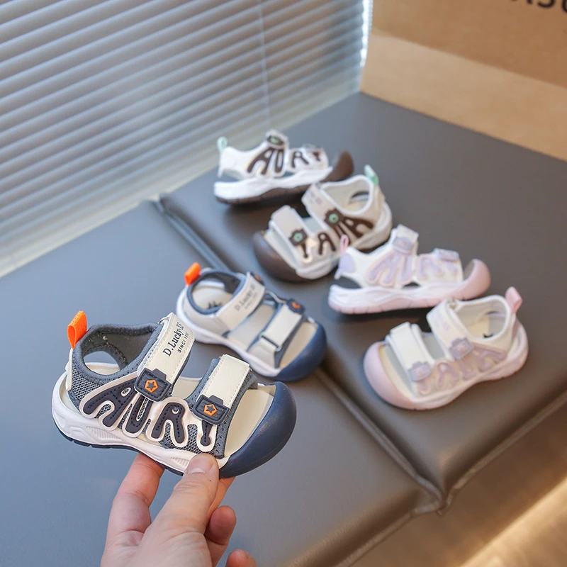 2025夏季爆款婴幼儿凉鞋包头防踢女宝宝学步鞋男童沙滩凉鞋