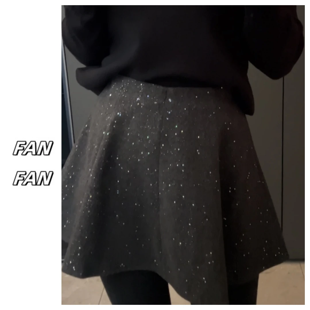 FANFAN 星空半身裙防走光A字蓬蓬短裙