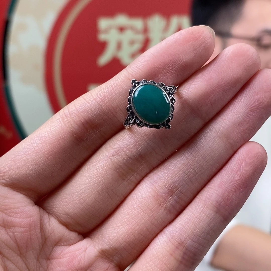 绿松石银S925镶嵌珠宝奇石41