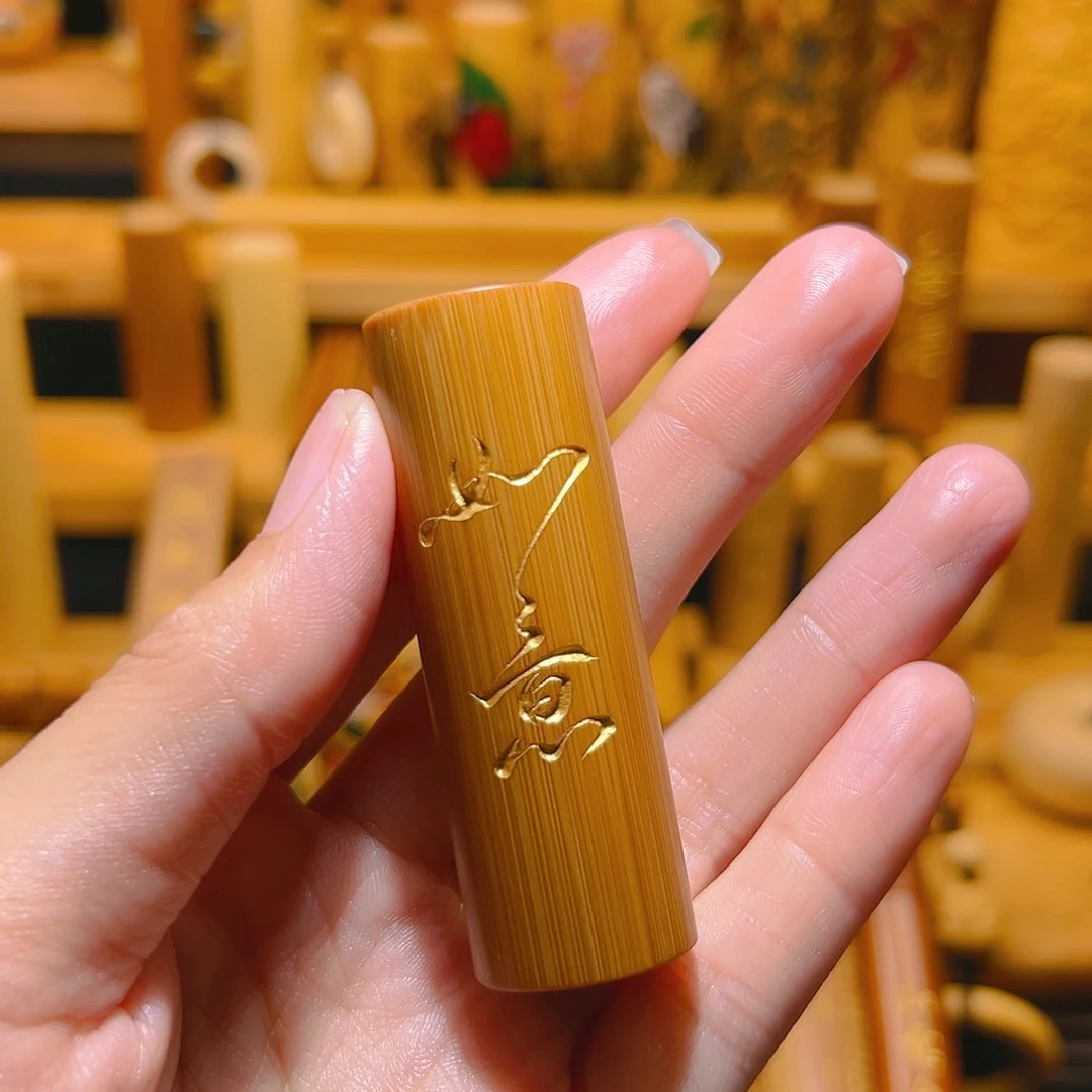 竹雕红皮手工雕刻