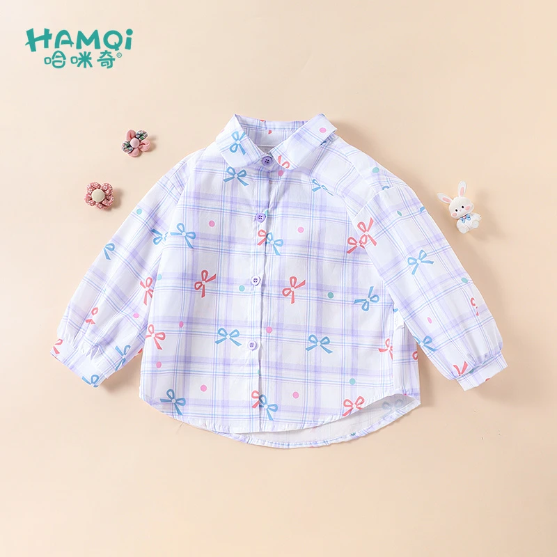 女童衬衫春秋新款童装儿童清新田园风长袖衬衣小童宝宝上衣潮春装