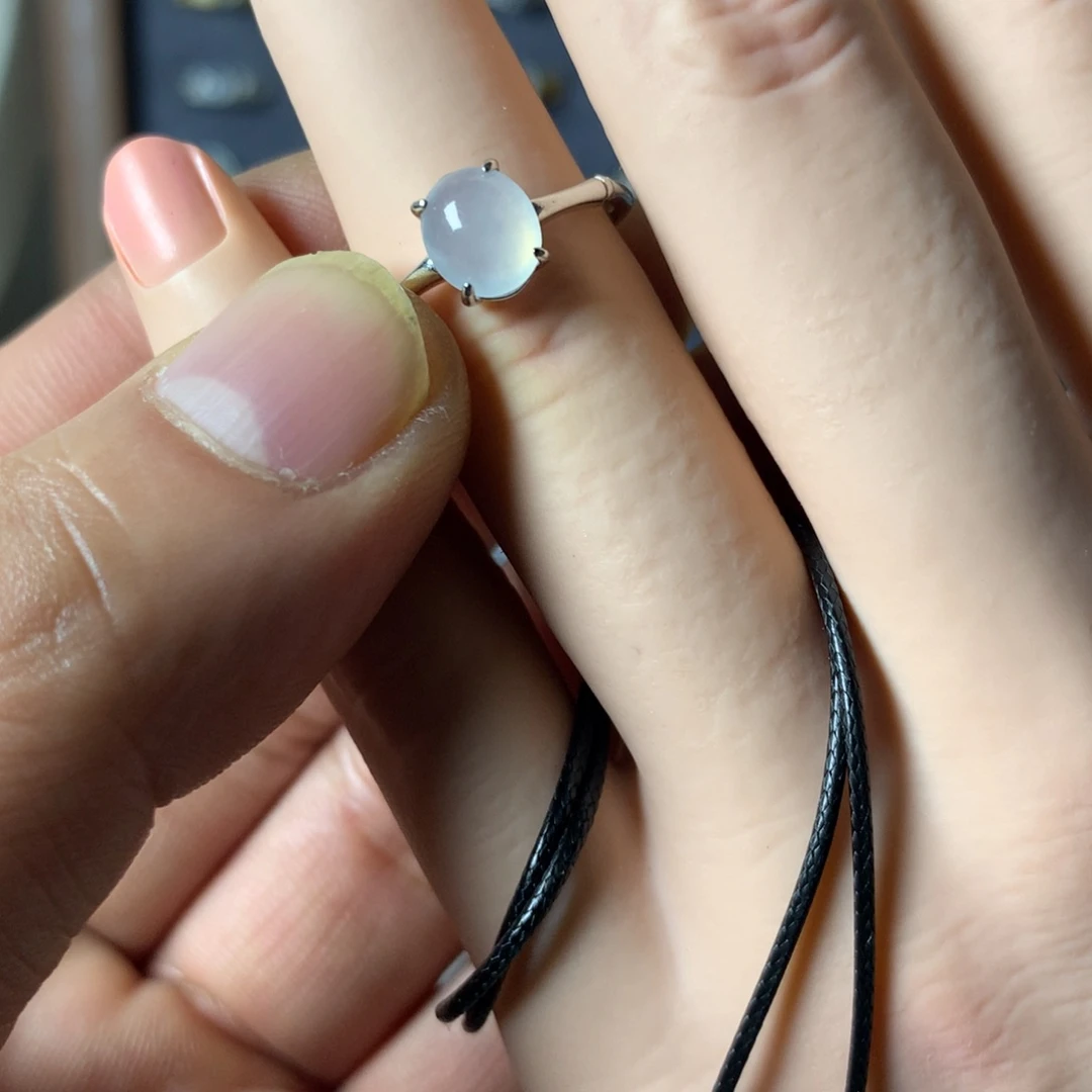 桃***爆翡翠未镶嵌戒指0098