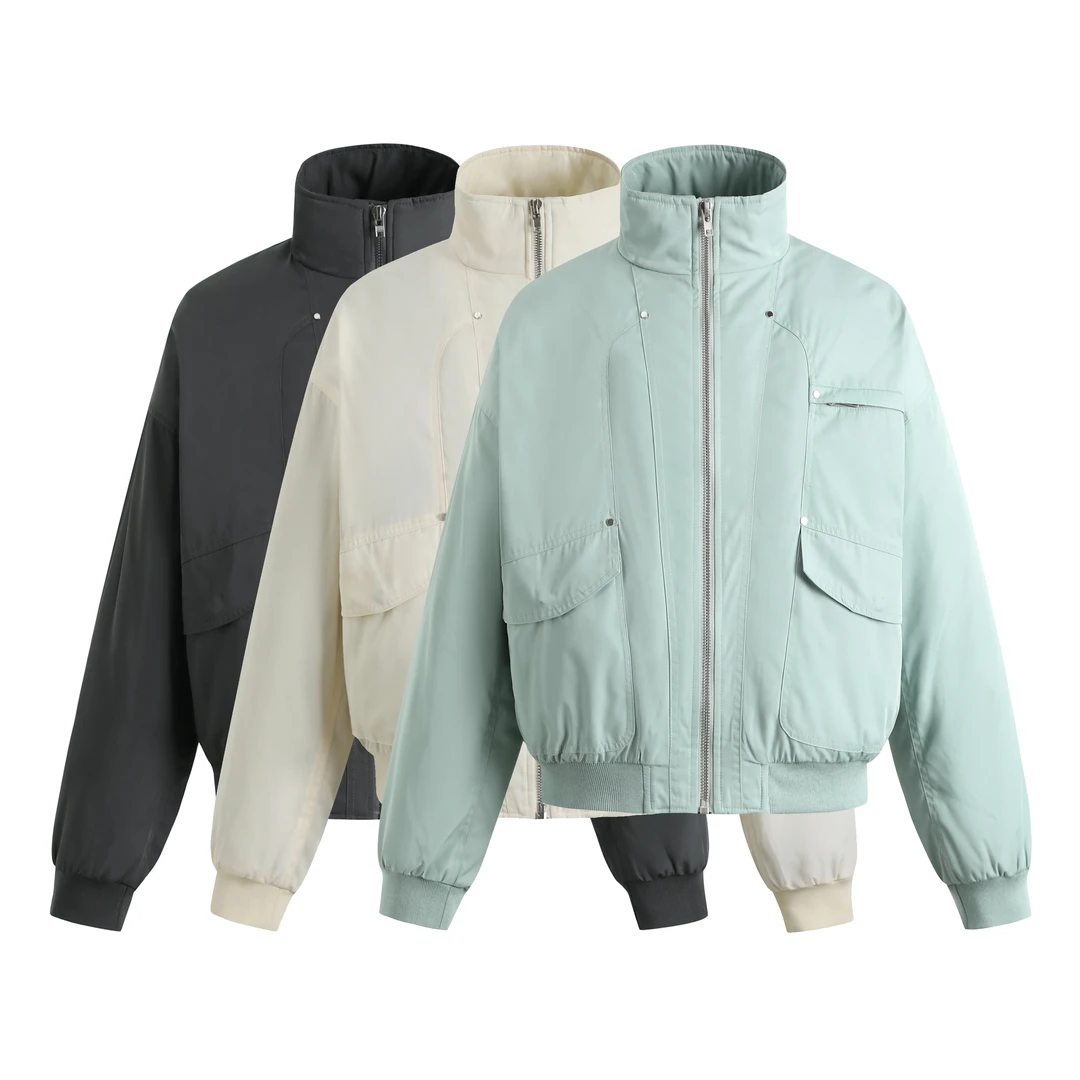 GOSNACE/GOS 雪狐立领夹克水貂毛座山雕秋冬重磅保暖短宽棉服外套
