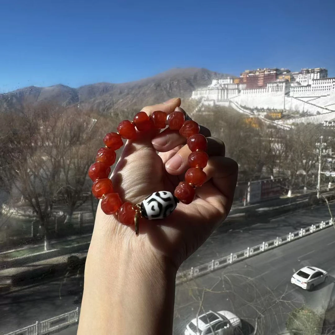 【老掌柜】莲心玛瑙手串 M122926