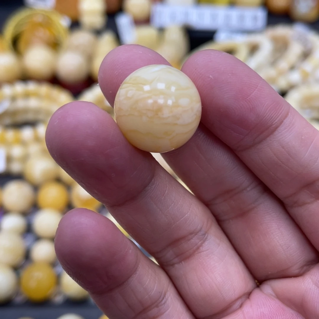 琥珀珠宝奇石未镶嵌17.5mm咖色