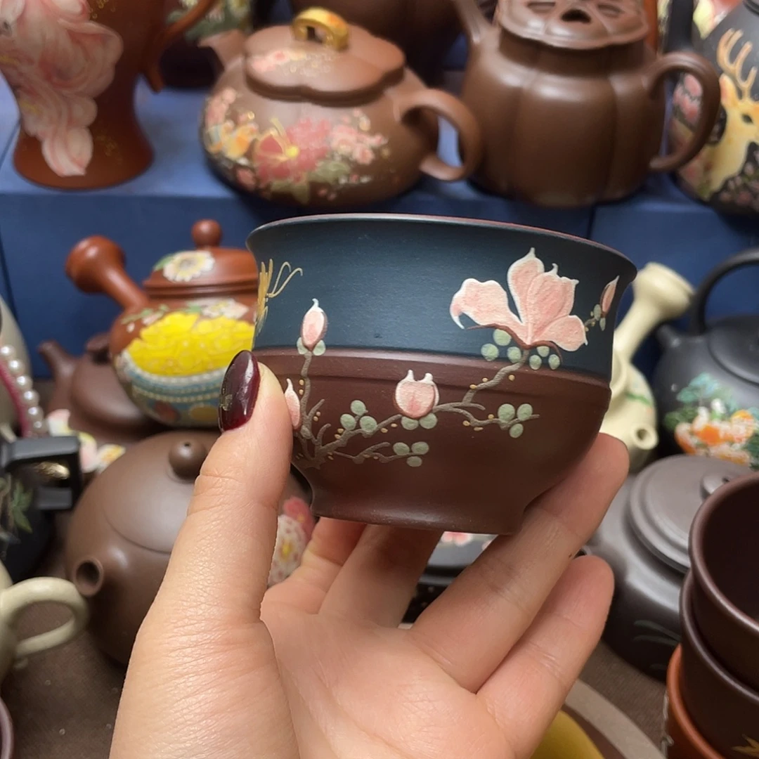 红泥茶杯紫砂主人杯160cc