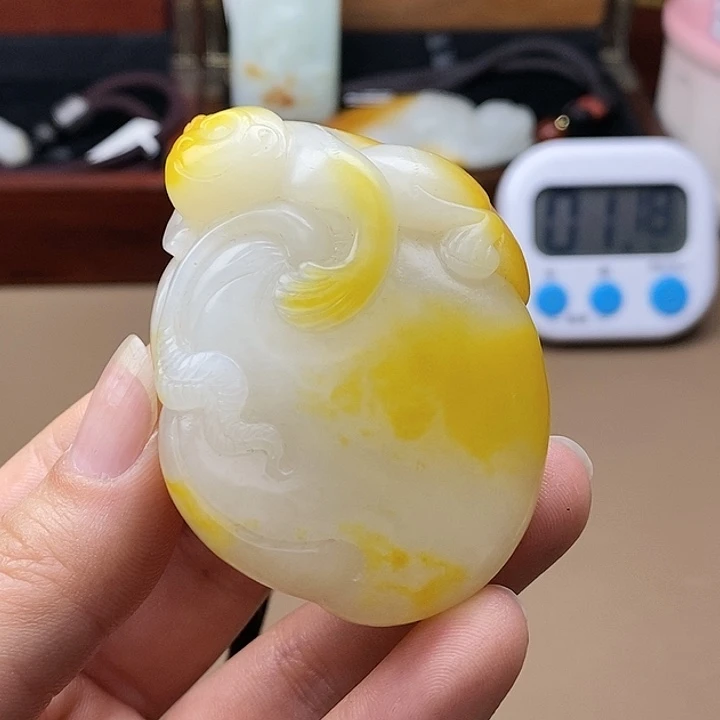 和田玉挂件未镶嵌蓝****练F