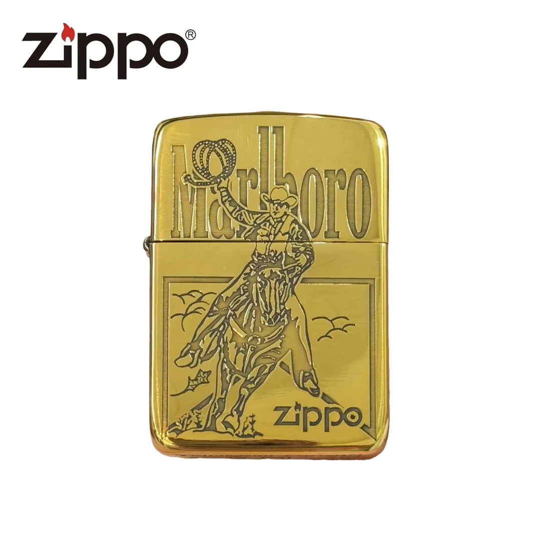 ZIPPO打火机41纯铜万宝路套索防风煤油打火机送男友生日礼物
