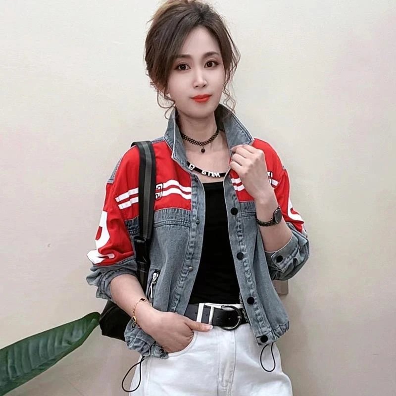 时尚拼接牛仔短外套女装2025春季新款小个子短款夹克上衣洋气减龄