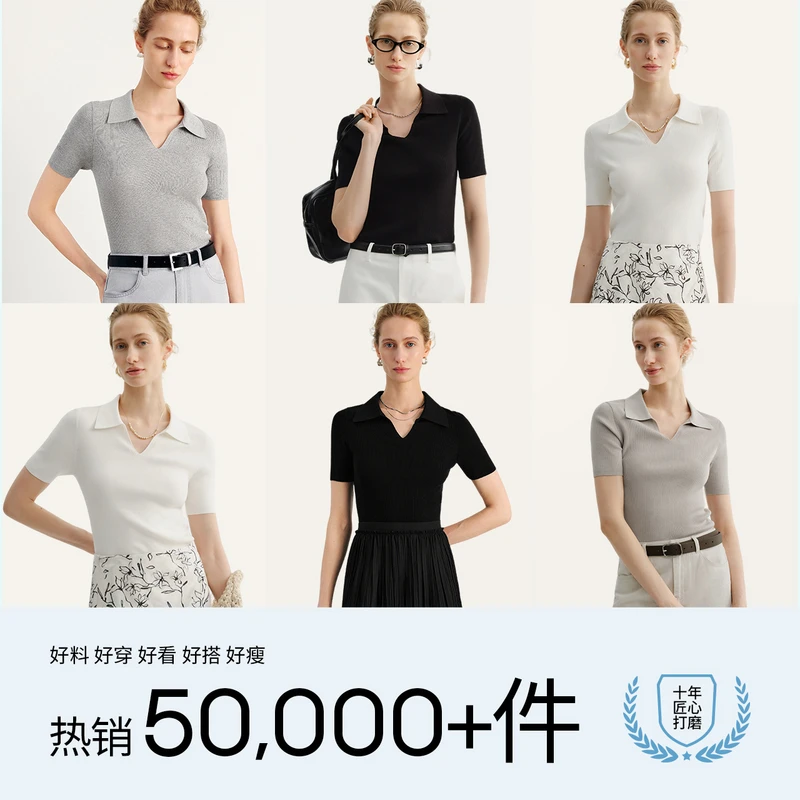 MM麦檬五好系列POLO领一秒入夏短袖显瘦休闲针织衫5G4930281