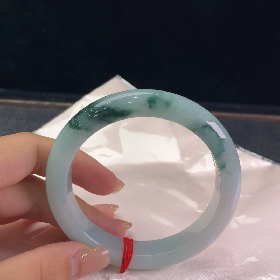 未镶嵌手镯翡翠缅甸A货翡翠 种水飘花58 59