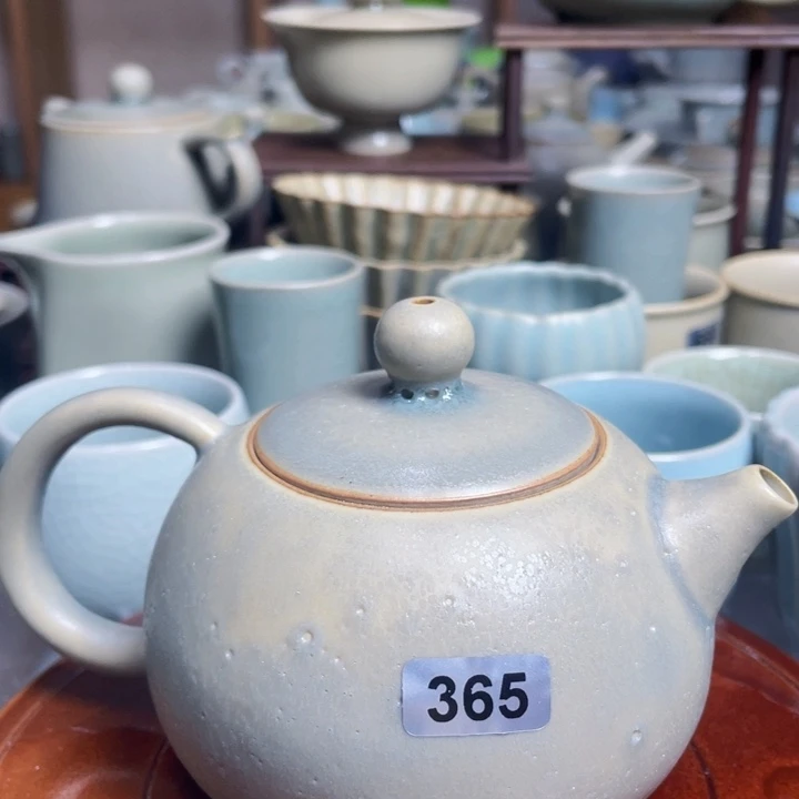 西施壶仿古天青釉柴烧