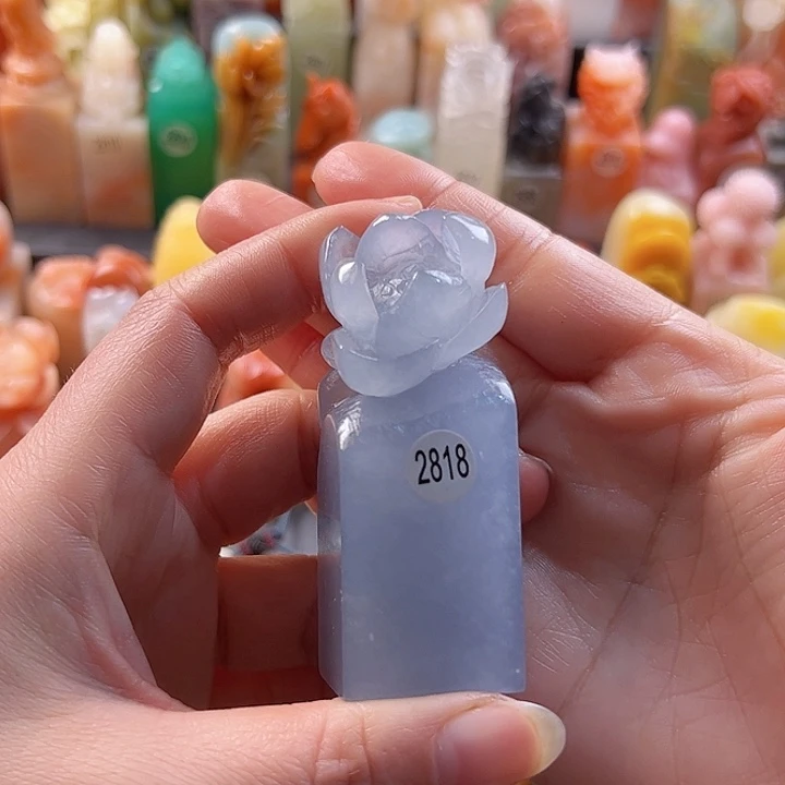 云南石印石?*白手工定制2.6厘米，莲花