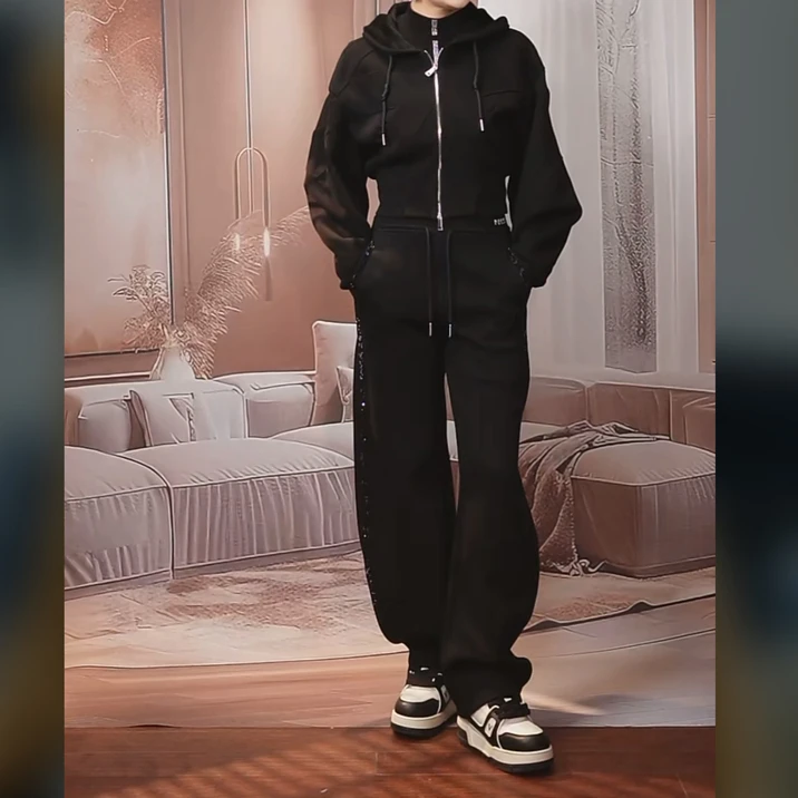 新款秋冬季加绒加厚休闲三件套