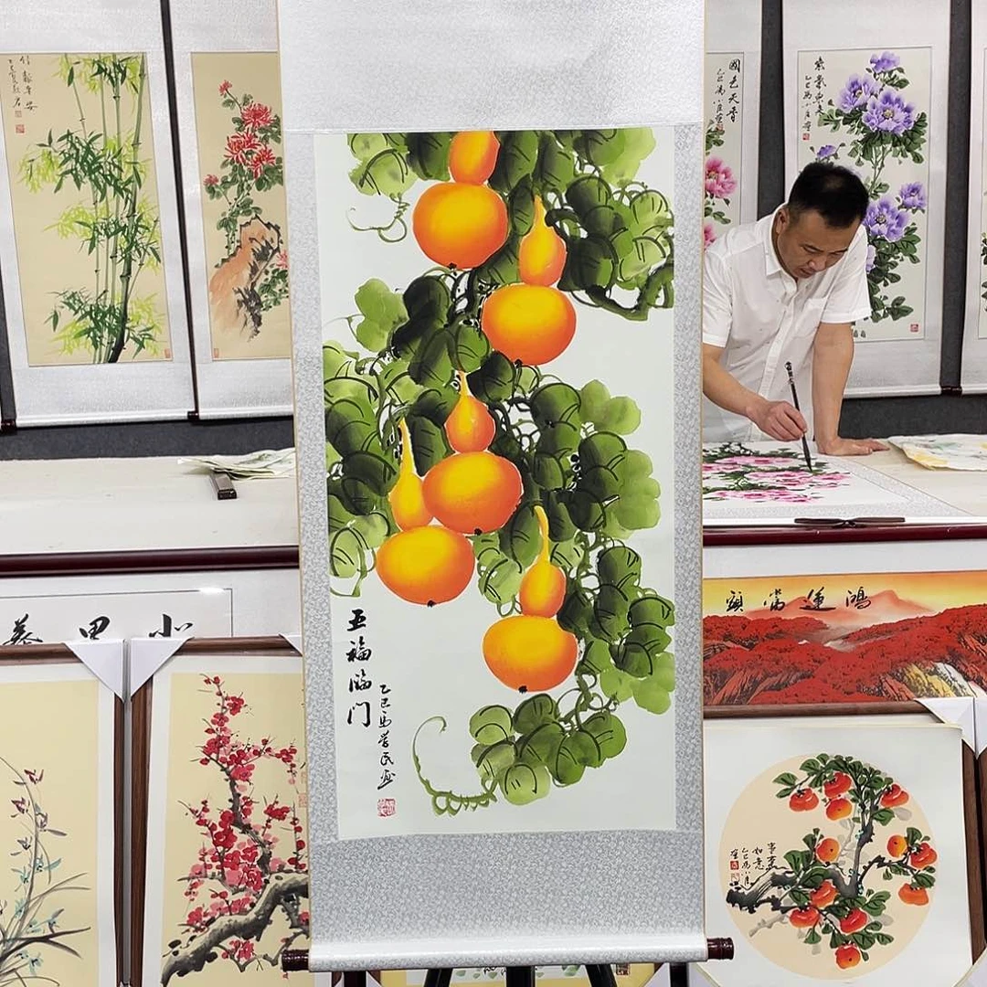 国画手绘手写作品