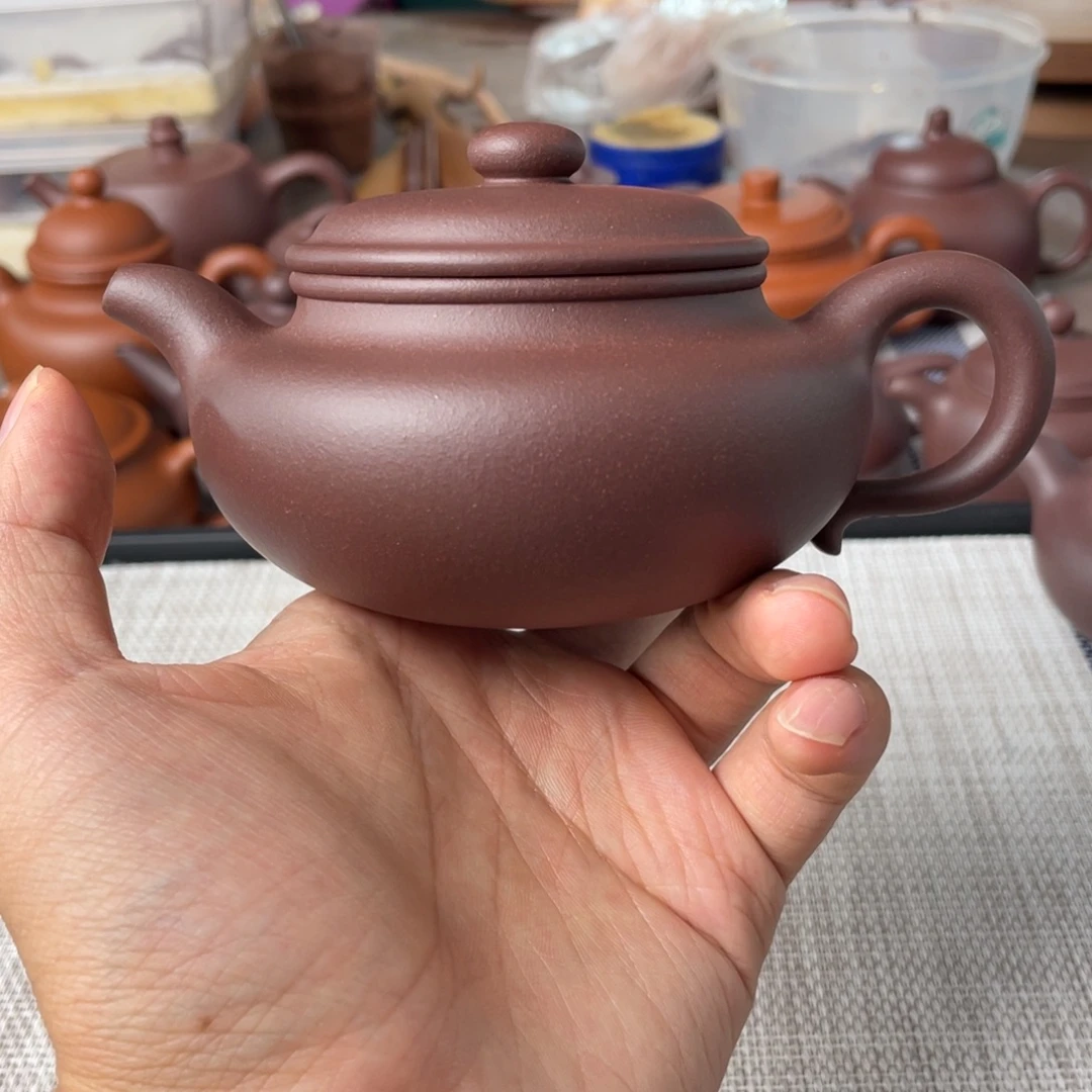 茶壶紫砂半手工老紫泥仿古壶200cc