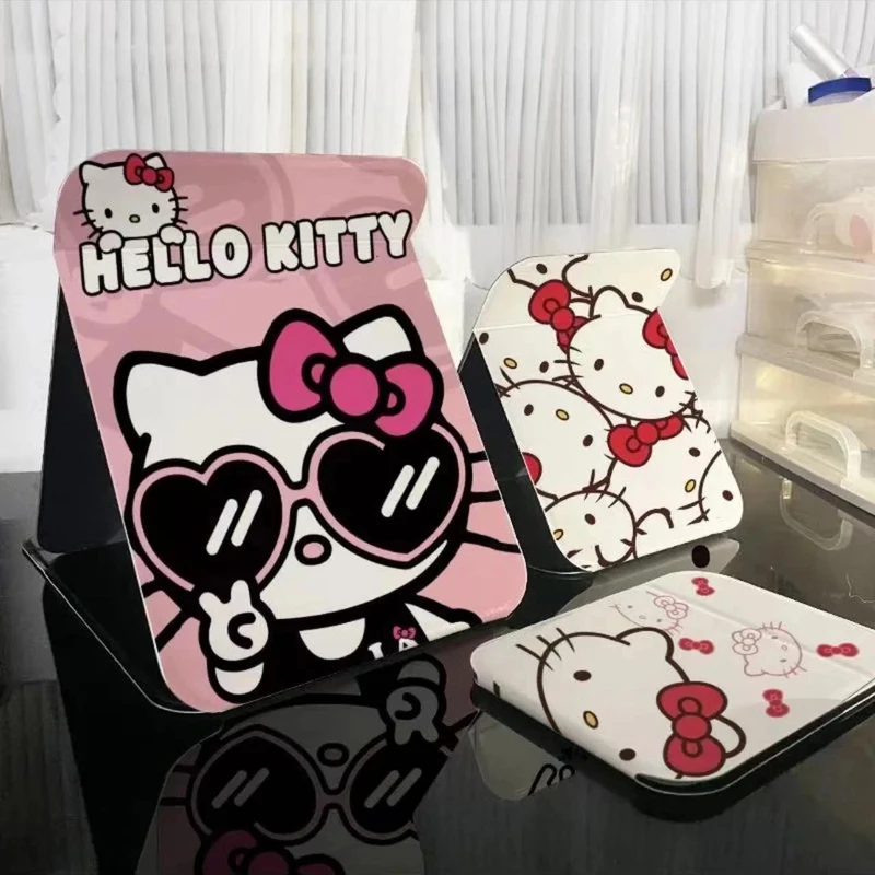 【女神范】化妆镜可爱家用简约便携学生宿舍梳妆镜折叠镜可立卡通