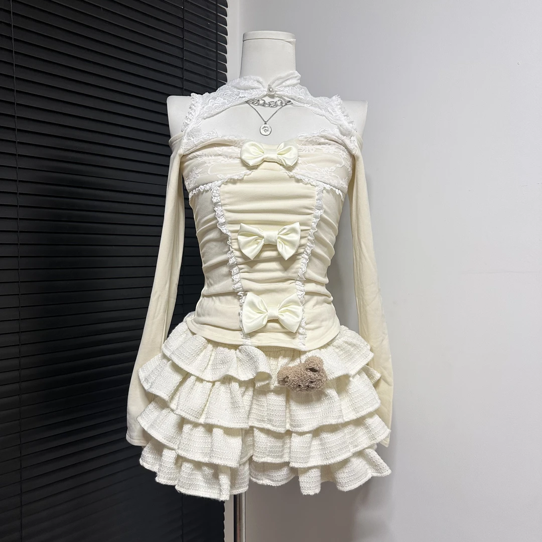 MUA家小春和风杏色上衣杏色短裙春夏款