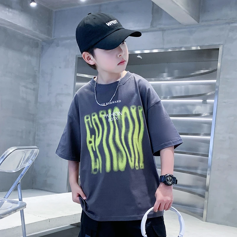 男童夏装短袖T恤痞帅风2025新款儿童夏季半袖大童夏款体恤上衣潮t