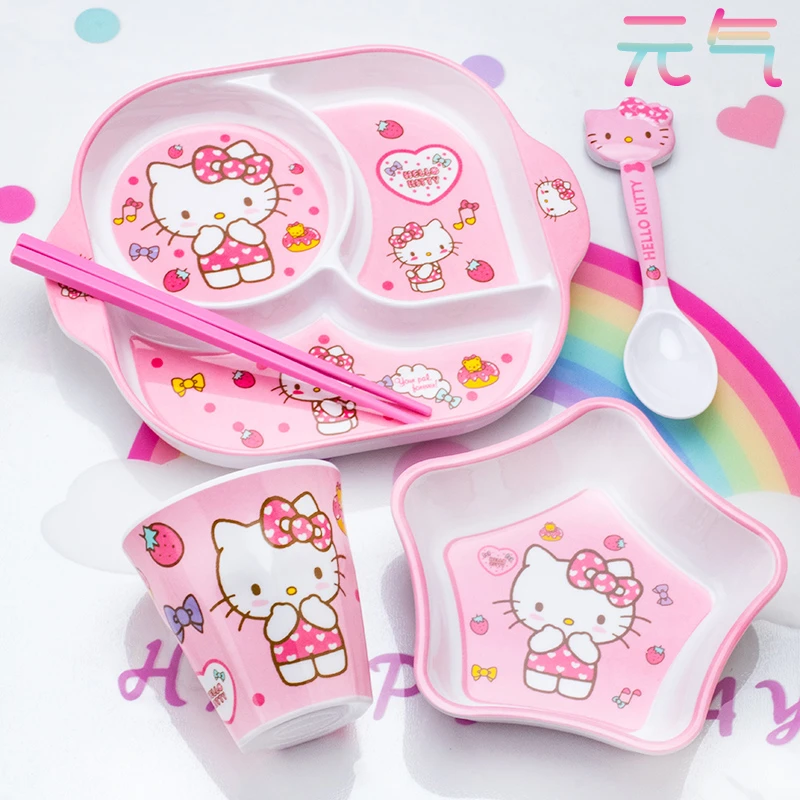 凯蒂猫元气儿童餐具卡通家用防摔防烫宝宝餐盘吃饭专用碗2025新款