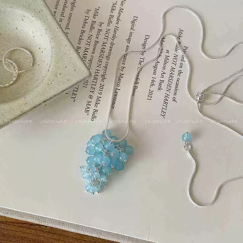 合金项链 葡萄串珠项链女2025新款小众独特长款配饰