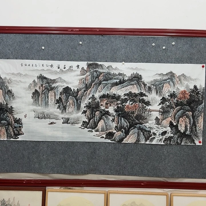 国画手绘国画云峰千里秀