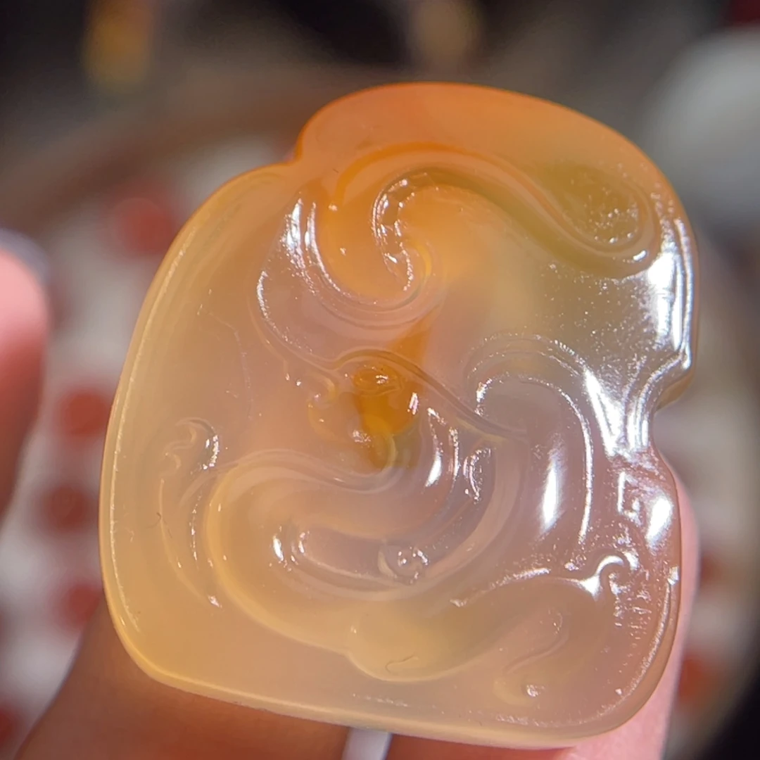 未镶嵌仿古龙牌子 26x29.7mm玛瑙/玉髓