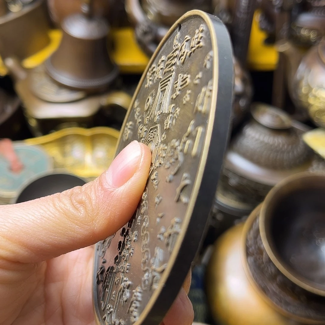 原矿风磨铜精雕摆件