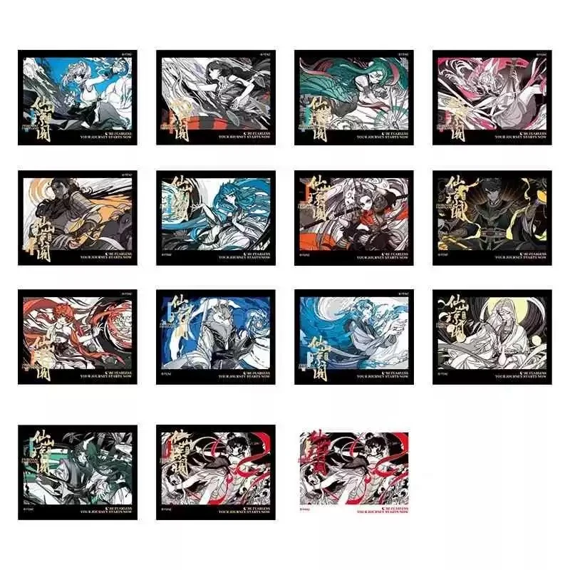 分子互动非人哉仙山琼阁系列拍立得盲盒原创卡通UV烫金收藏卡牌