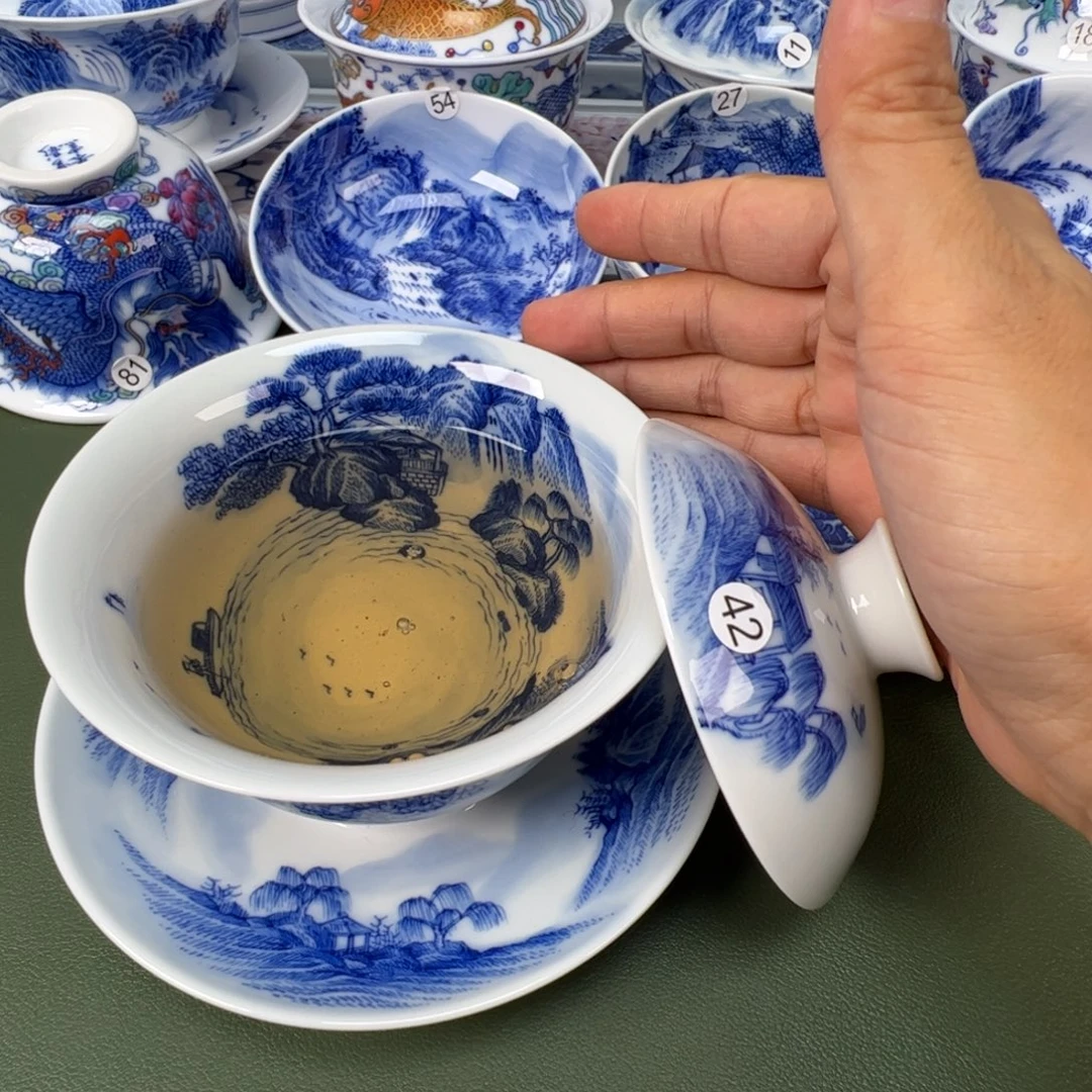 景德镇纯手工纯手绘茶具木木42
