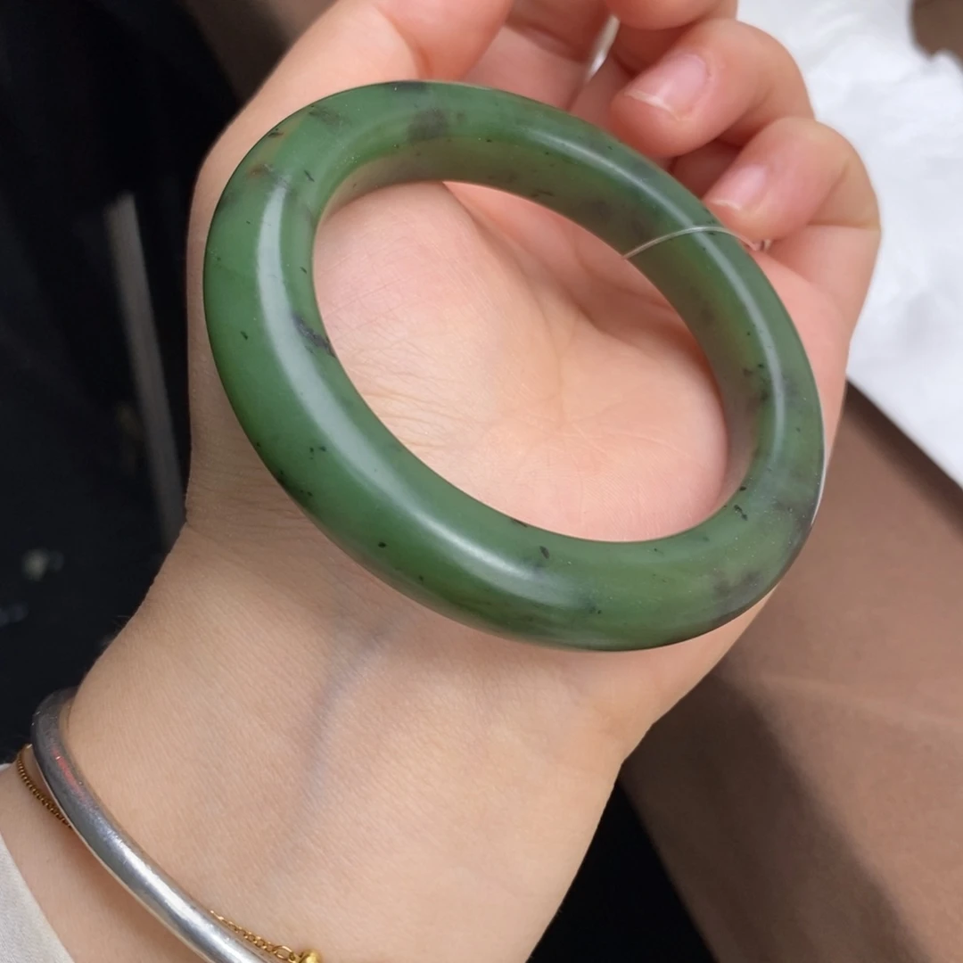 和田玉手镯未镶嵌新疆碧玉手镯55.8#