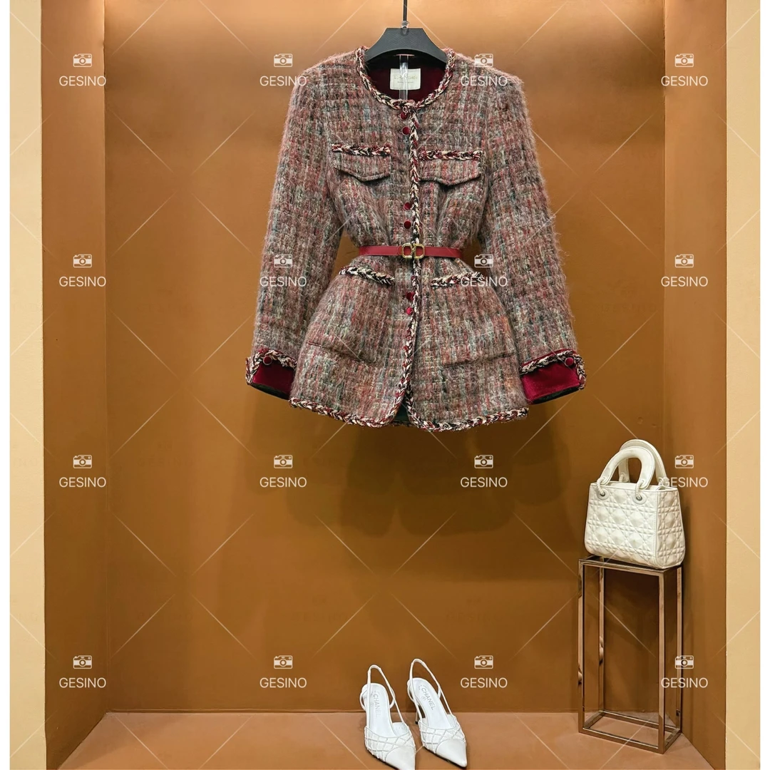 【L姐】秋冬气质小香风时尚设计师中长款轻奢服羽绒服 QD-2024958