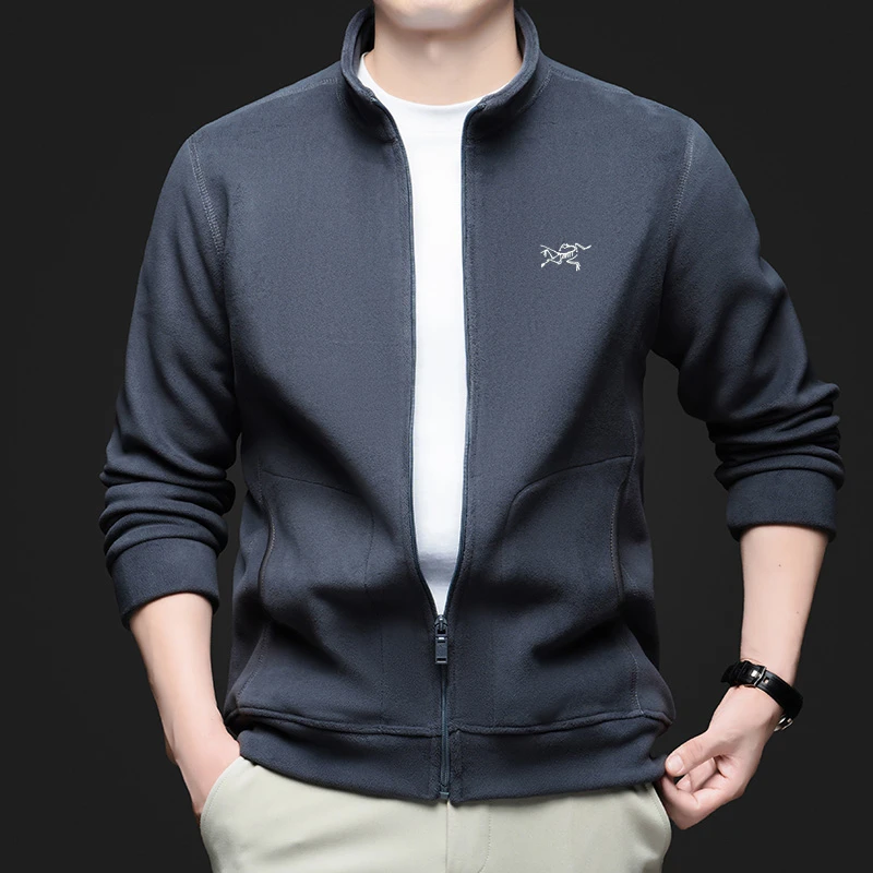 【奥莱撤柜 限购2单】轻奢高档男士摇粒绒外套抓绒衣时尚百搭