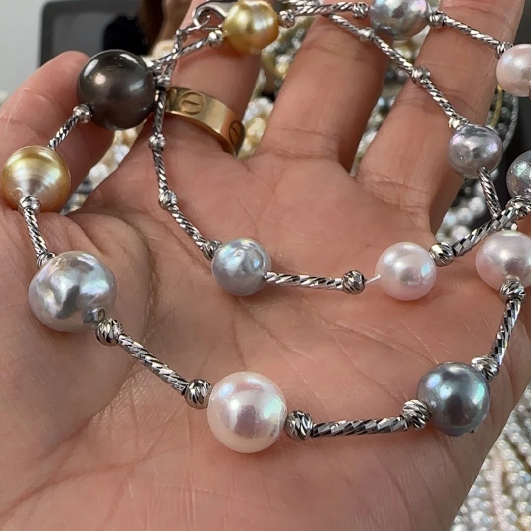 海水珍珠颈饰银S925镶嵌