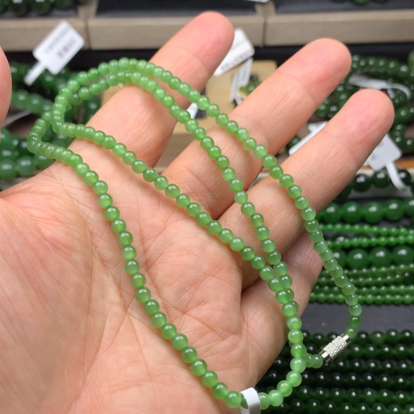 【闪购商品】颈饰未镶嵌和田玉（碧玉）冰果4m m