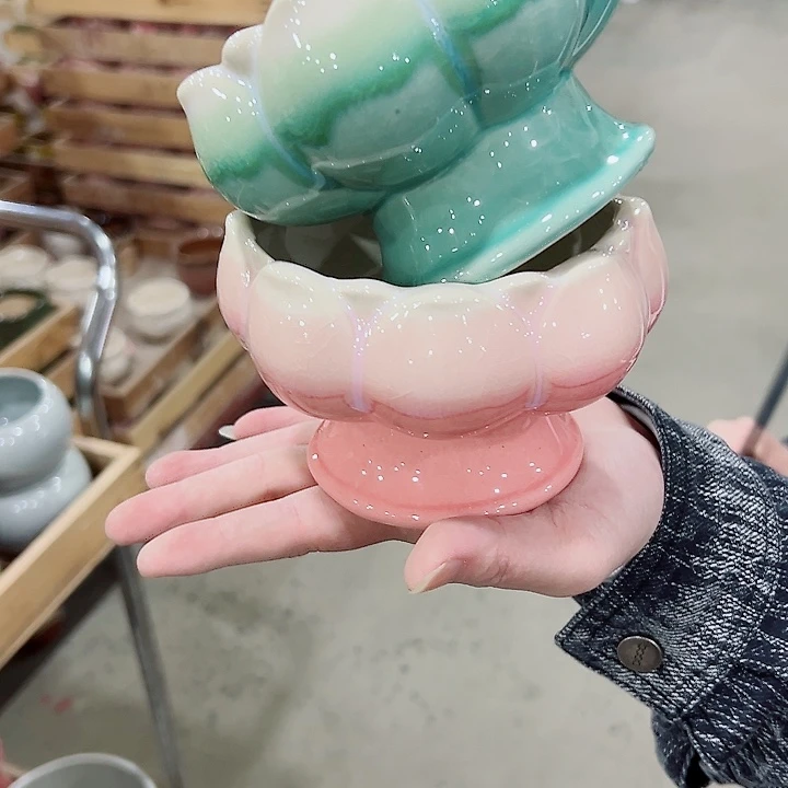 有孔.凑满10元发货多肉陶瓷花盆！