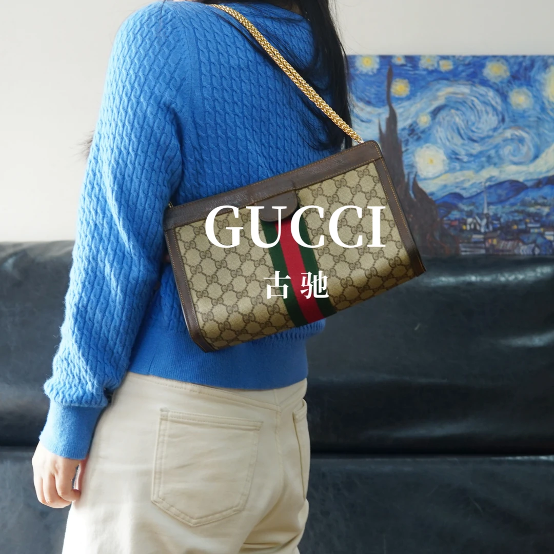 95新 GUCCI/古驰 老花单肩包/JJ01907624/7624