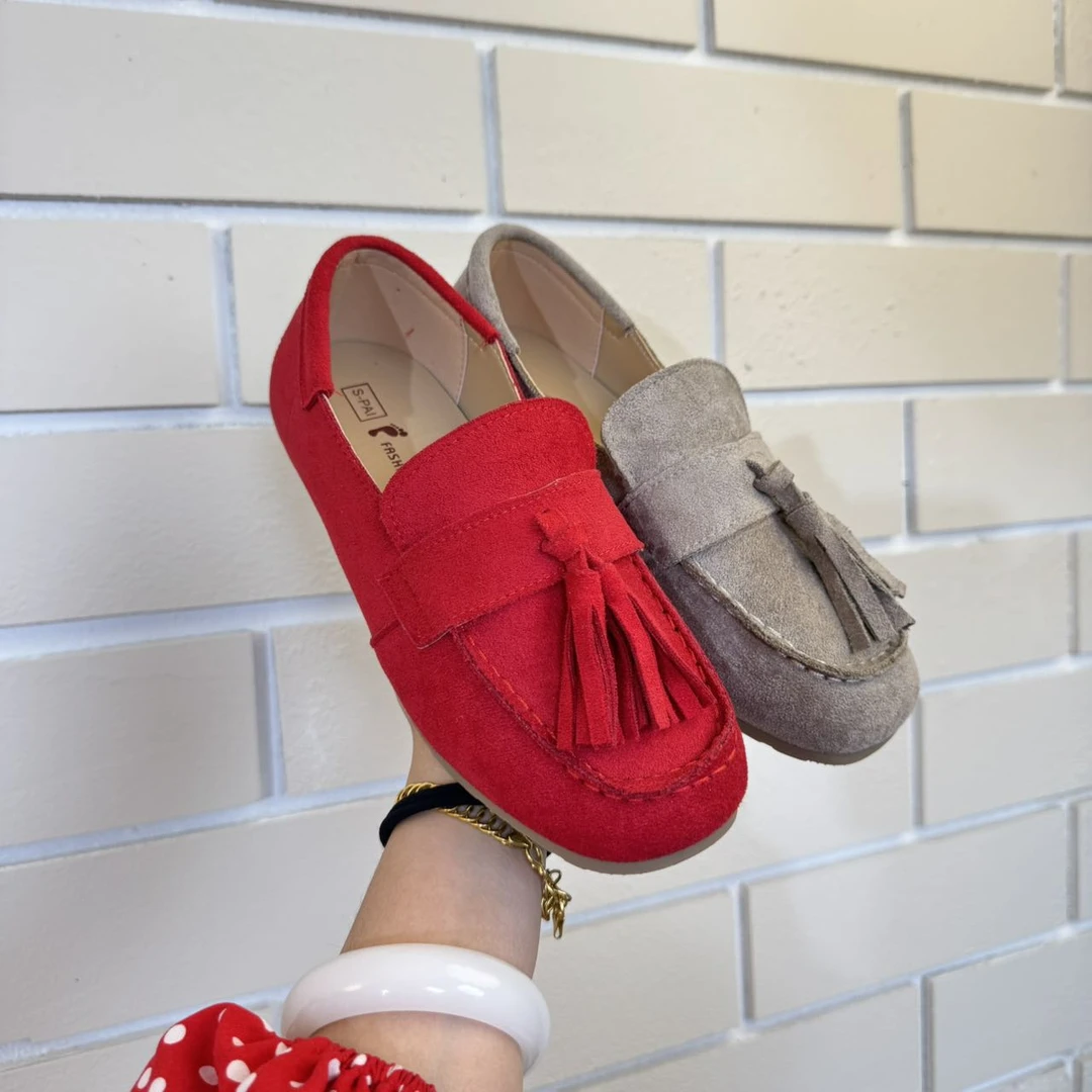 822网红爆款2025新款流苏乐福鞋磨砂软底一脚蹬孕妇鞋【新疆包邮】