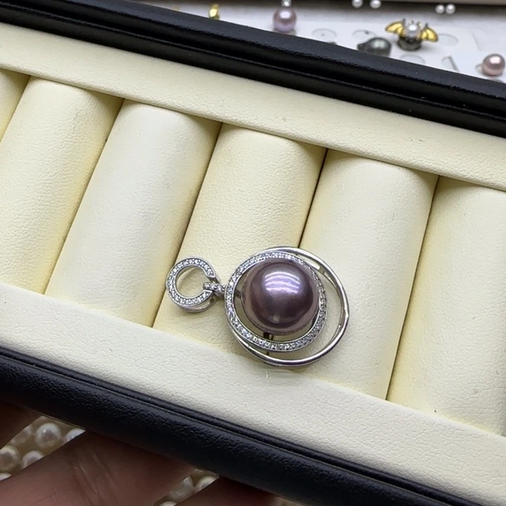 未镶嵌淡水珍珠摆件纯银妖紫12.1mm