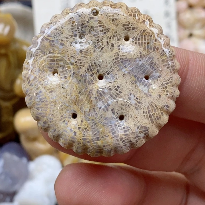 颈饰未镶嵌硅化珊瑚（珊瑚玉）有瑕
