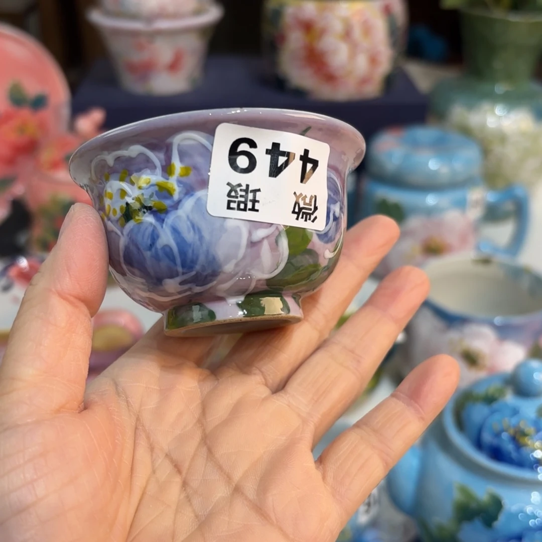 景德镇手绘高温釉下彩陶瓷茶具