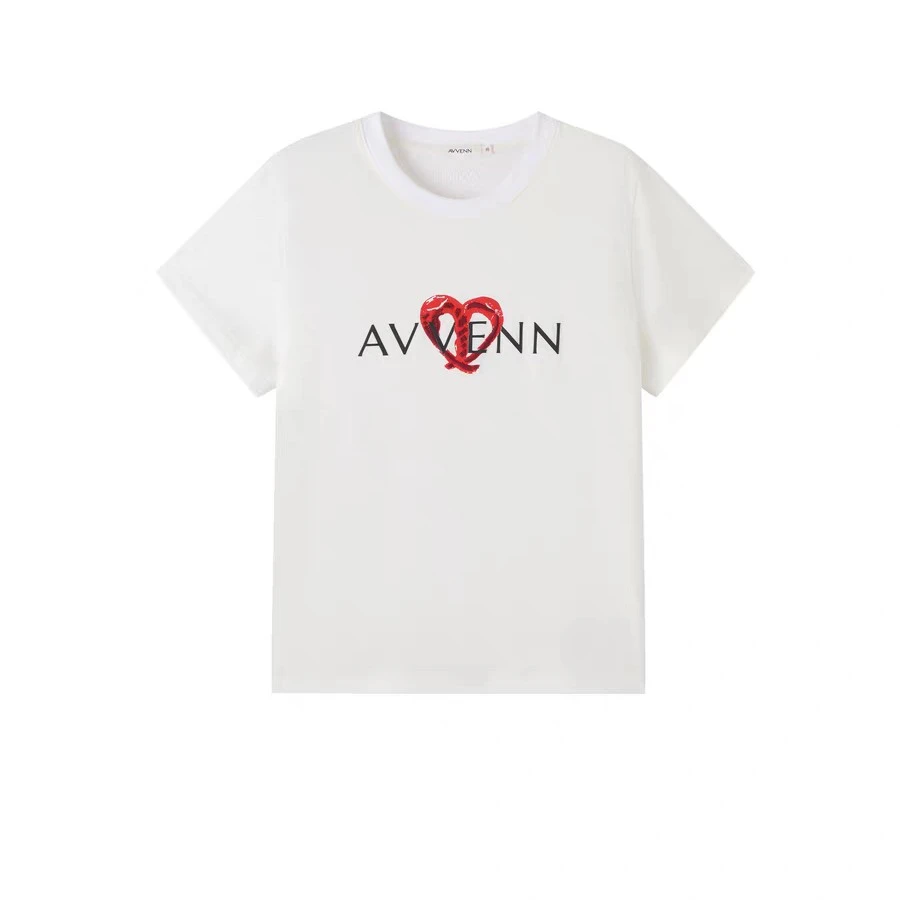 AVVENN2025秋季新品七夕胶囊系列显瘦百搭短袖T恤女