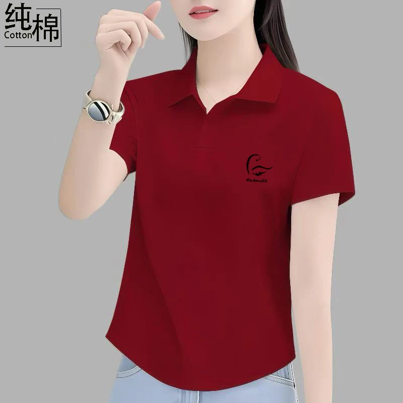 2025新款爆款短袖t恤正肩胖mm大码女装polo衫宽松翻领女士上衣夏