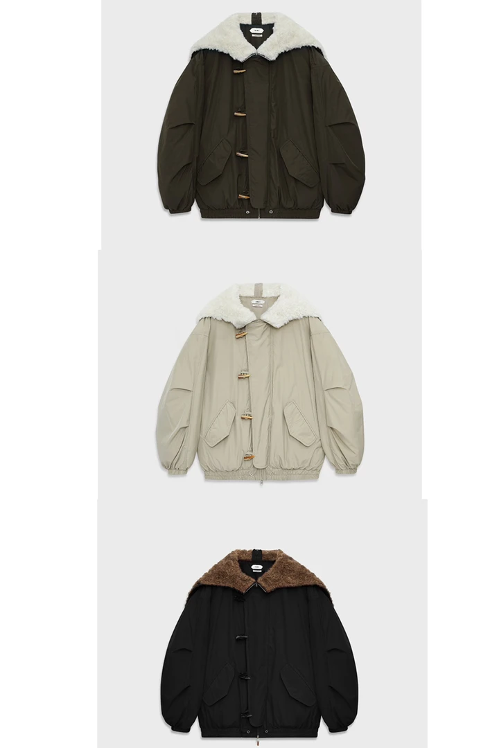 【IMMI】24秋冬新款MWDFWFJK1147X 布面牛角扣连帽羽绒服（小飞侠）